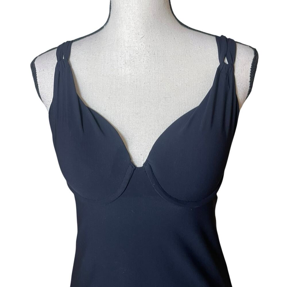 Lands’ End Women’s 6 Underwire Black Tankini Swimsuit Top Slimming Modest - Picture 2 of 11